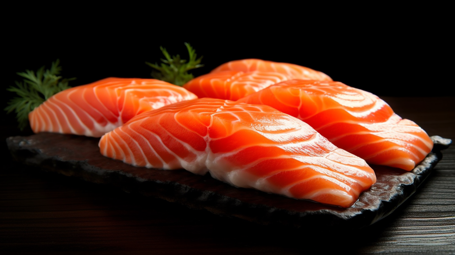 salmon on a woode